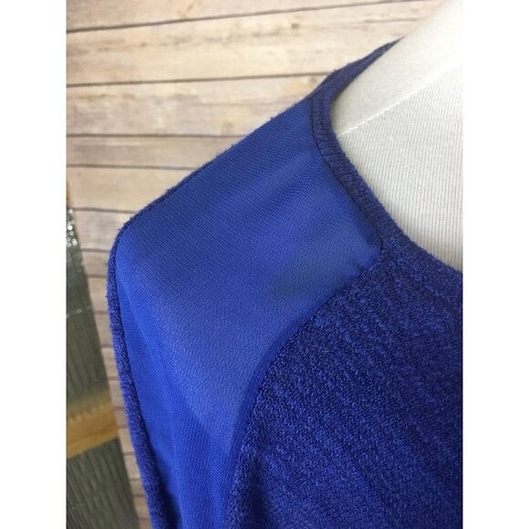 Anthropologie Moth Small Sweater Sheer Sleeve Detailing Blue Dolman Sleeves - Picture 9 of 9